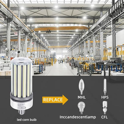 2 Pack 250W LED Corn Lights Bulb, E39 Mogul Base 5000K Daylight 32500LM Lamp, Replacement 950W att CFL HPS Metal Halide Bulbs, Large Area Lamp for Factory, Garage, Warehouse High Bay Lighting