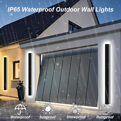 4.33in Wide Modern Outdoor Wall Light,2pcs 59in Exterior Wall Lights, Dimmable Outdoor Light Fixture IP65 Waterproof, Modern Long LED Sconce Lighting for Garage Front Door Porch