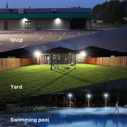 HYPERLITE LED Flood Light 150W 2 Pack 18000LM 5000K Daylight IP65 Waterproof Outdoor Floodlights UL Certified for Court,Garden,Warehouse