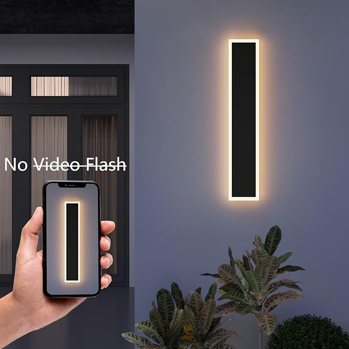 31.5Inch Modern Outdoor Wall Sconce,5.9Inch Wide Exterior LED Wall Light IP65 Waterproof 3000K for Porch Garage Courtyard