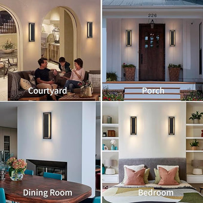 1 Pack Outdoor Wall Light For House,Modern Wall Lighting,Waterproof Exterior Lighting Fixtures Wall Mount,3000K Warm White,960LM,Porch Lights Outdoor, Patio Entrance Front Door Light 12W,15.7"