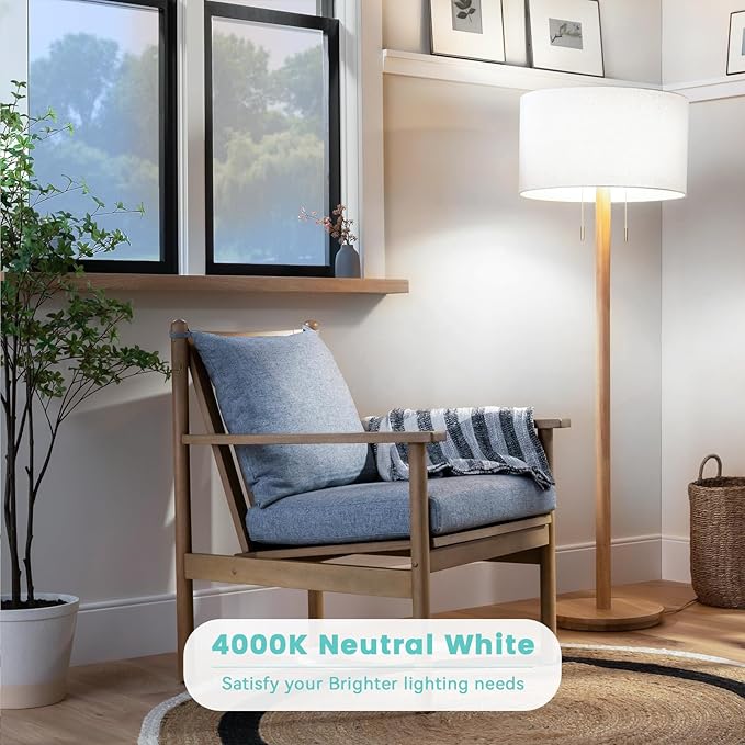 Brightever Edison Bulbs 60W Equivalent, 4000K Cool White Dimmable LED Light Bulb, 7W, 850LM Vintage E26 Light Bulb, 90+CRI, ST58 Clear Glass Antique Decor LED Filament Bulbs for Bedroom, 10 Pack