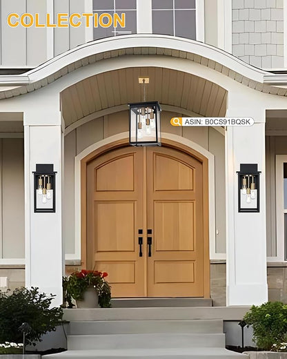 TODOLUZ 3-Light Large Outdoor Wall Light Fixture, Waterproof Exterior Porch Wall Sconce Lighting for Garage House Patio, E26 Bulb Base