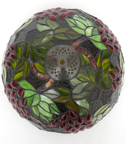 Tiffany Style Lamp Shade, 12 Inch Harvest Grapes Stained Glass Lamp Shade Replacement Vintage Lamp Cover Accessories Fit for Table Lamp Pendant Light Ceiling Light