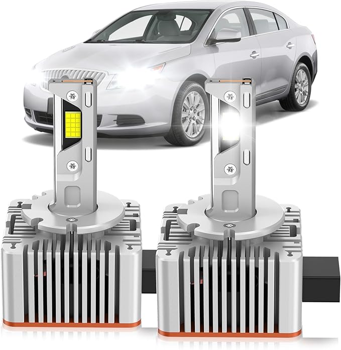 Fit for Buick 2008-2012 Enclave CX CXL 2011-2013 Regal LaCrosse Xenon HID Light Replacement, 24000LM 600% Brightness D1S HID Bulbs, 6000K Cool White, Pack of 2
