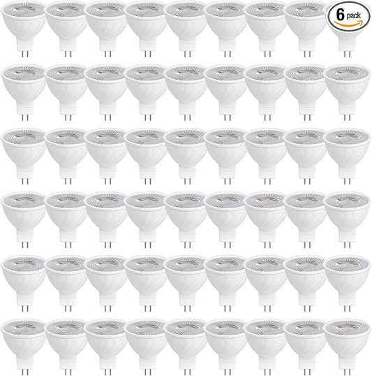 MR16 LED Bulb 50W Halogen Equivalent,3000K Warm White,5W MR16 GU5.3 12-36V AC&DC Spotlight Bulb,38° Beam Angle for Landscape,Dimmable,48pack.