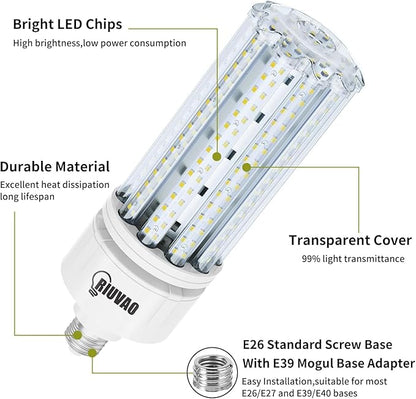 LED Corn Light Bulb 100W Super Bright 15000Lm 5000k E26 /E39 Led Corn Bulb, 1000W Equivalent CFL Metal Halogen HID Led Bulb for Outdoor Indoor Area Garage Basement Warehouse