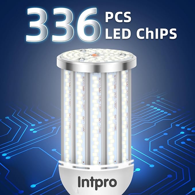 Intpro LED Corn Light Bulb LED Light Bulb 450W Equivalent 5500 Lumen 6500K 40W Large Area Cool Daylight White E26/E27 Base for Outdoor Indoor Garage Warehouse Factory Workshop Street Backyard 2Pack