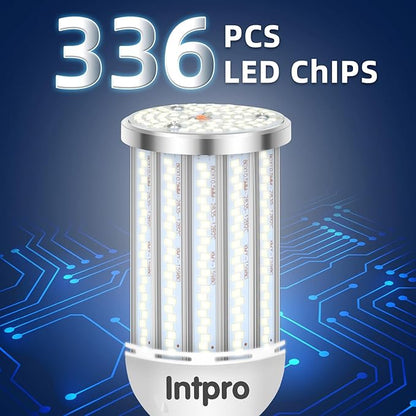 Intpro LED Corn Light Bulb LED Light Bulb 450W Equivalent 5500 Lumen 6500K 40W Large Area Cool Daylight White E26/E27 Base for Outdoor Indoor Garage Warehouse Factory Workshop Street Backyard 2Pack