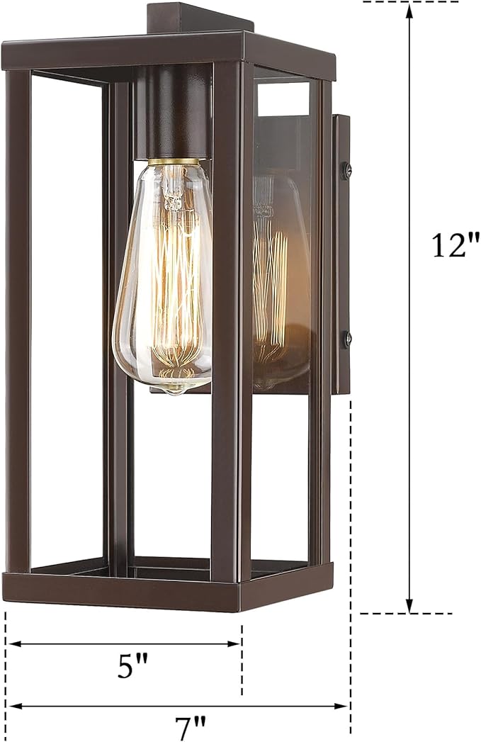 Outdoor Wall Sconce, Exterior Wall Mount Lights, Outdoor Wall Lamp, Exterior Wall Lighting Fixture,Front Door Wall Mount Lighting, Exterior Waterproof Wall Lantern for Garage,Patio (1 Pack)