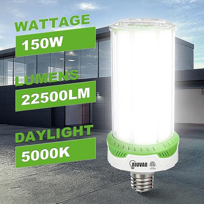 2 Pack 150W LED Corn Light Bulb 225000LM 5000K Daylight Super Bright LED Corn Bulbs, E26/E39 Base Light Bulb for Warehouse, Workshop, Garage, High Bay Indoor Outdoor Lighting