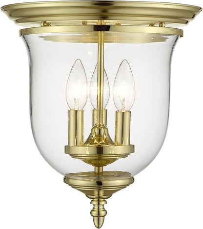 Livex Lighting 5021-02 Legacy 3-Light Ceiling Mount, Polished Brass