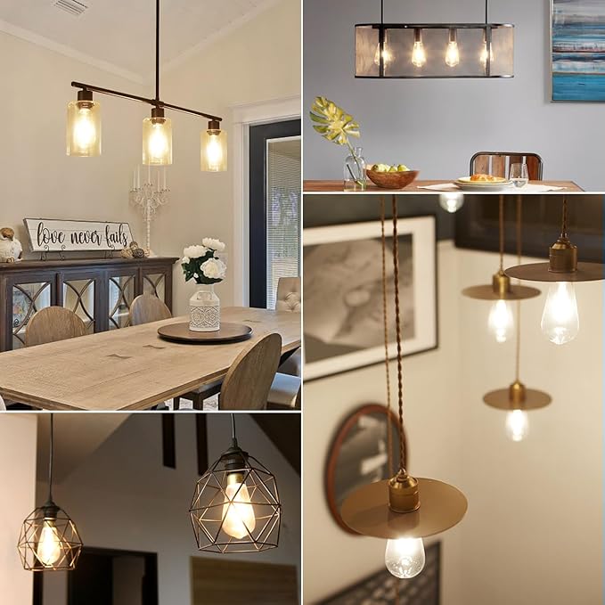 ANWIO Vintage LED Edison Bulbs 12-Pack, 7W, Equivalent 60W, Non-Dimmable, ST58 2700K Warm White Antique LED Filament Bulbs,E26 Medium Base, Clear Glass Style for Home and Commercial