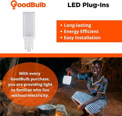 GoodBulb 10 Watt Horizontal LED Plug-in Light Bulbs Type B 4 Pin G24Q Base 5000K Daylight High Output 1000 Lumens Car Dealership Lighting 10 Pack