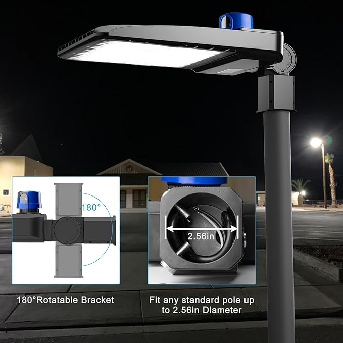 Lightdot 2Pack 600W Parking Lot Lighting 90000LM 5000K LED Pole Lights Outdoor with Dusk to Dawn ETL IP65 LED Parking Lot Lights Outdoor Pole Mount for Parking Lot,Yard,Driveway-7Yrs Warranty