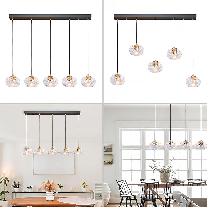 7" Glass Shade Replacement for E26 Pendant Lights, Colorful Hammered Globe Lampshade for Wall Sconce, Dia 7", Height 5", Fitter 1.65" (Stained - 1 pc)