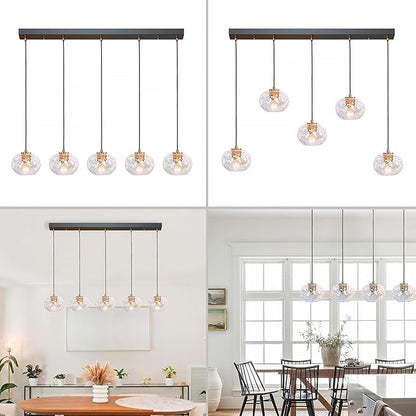 7" Glass Shade Replacement for E26 Pendant Lights, Colorful Hammered Globe Lampshade for Wall Sconce, Dia 7", Height 5", Fitter 1.65" (Stained - 1 pc)