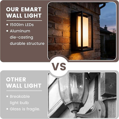 LED Outdoor Wall Sconce & Porch Sconce, 3000K 1500 Lumens, Die Cast Aluminum Porch Lights, Modern Exterior Decorative Light Fixture for Front Door, Garage, House Entrance(11X5.5X4.3inch)