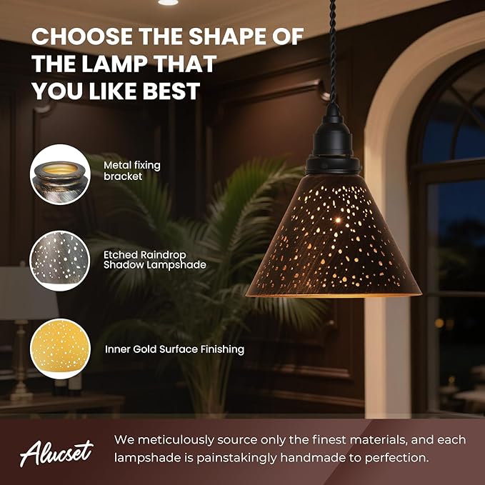 Trumpet Pendant Light Shade 2 Packs, Fits Bedroom Lving Room and Bathroom for Chandelier Shades 2.4×7.4×5.7"cover for Pendant Light Wall Sconces Series