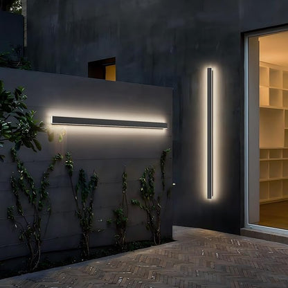 56.3inch Long Outdoor LED Wall Light 4000K Natural Light 45W Black Porch Light Acrylic Waterproof IP65 Exterior Wall Light Fixture for House Patio Porch Courtyard