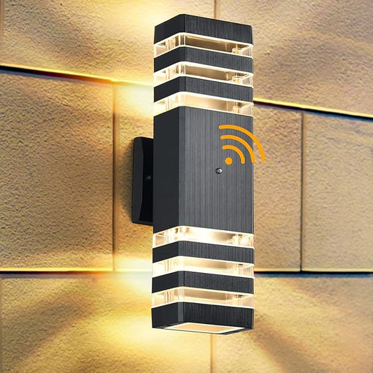 DASTOR Dusk to Dawn Outdoor Lighting, Square Up and Down Outdoor Wall Light, Aluminum Waterproof Exterior Light Fixture for House Porch Garage