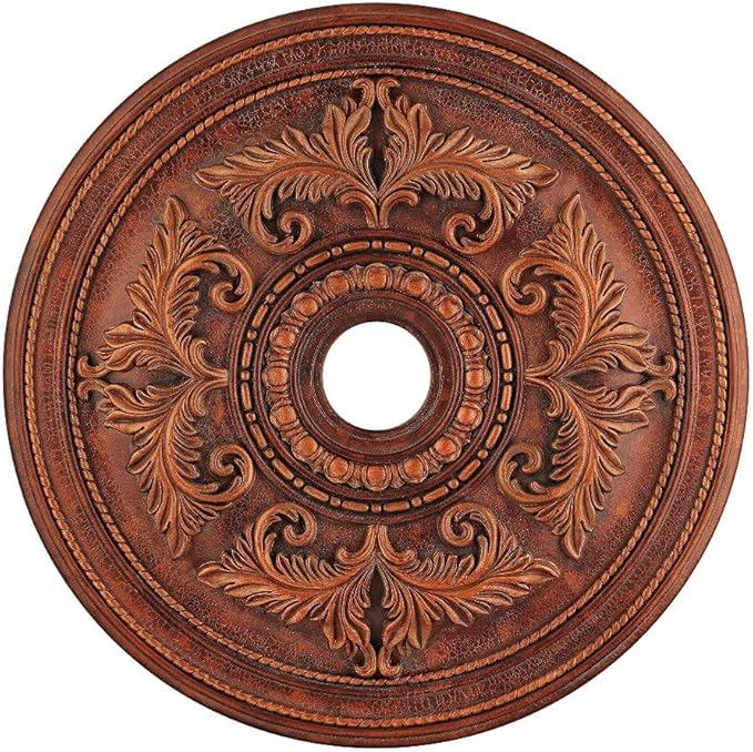 Livex Lighting 8210-30 Ceiling Medallion, Crackled Greek Bronze Medium