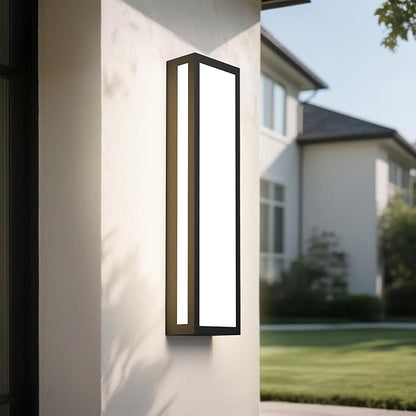 LamQee 23.6 Inch Oversized Modern Outdoor Wall Lights, Brighter 3000K LED Outdoor Sconces Wall Mount Exterior Lighting Fixtures with Rectangular Acrylic Shade for House Porch Patio Garage Front Door