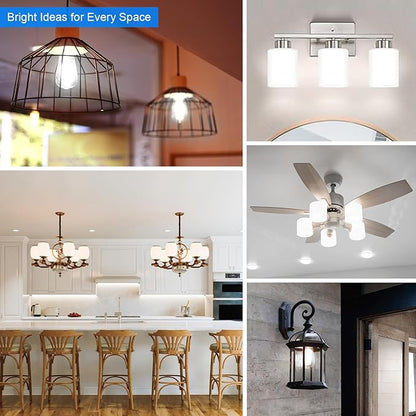 Kawaya E26 LED Edison Bulbs: 12-Pack 8W Equivalent 80W Dimmable LED Bulbs - Vintage ST58 5000k Daylight White - 800 Lumens High Brightness Bulbs with 90+ CRI - Clear Glass