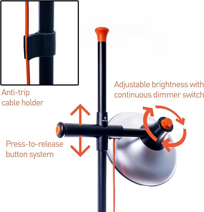 Daylight Artist Studio Lamp 2-6,000 Lux LED with 95+ CRI, 24cm Wide Shade