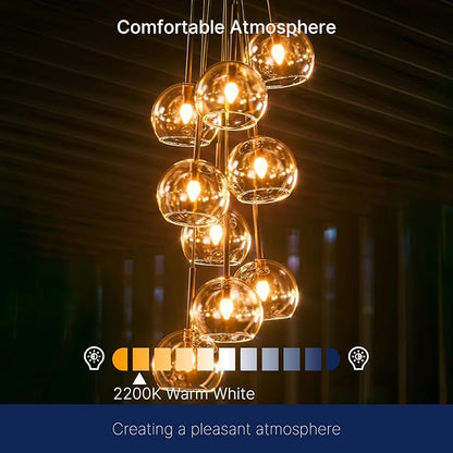 FLSNT 40W Equivalent LED Chandelier Light Bulbs, Dimmable Amber LED B11 E12 Candelabra Base Bulbs, 2200K Warm White, 330LM, 6 Pack UL,CA65 Listed.