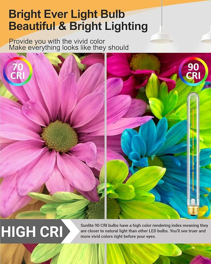 LED Tubular Light Bulbs,E26 Dimmable Long Led Bulbs,6W Equal 60 Watt, 3000K Soft White,11.8in Led Edison Tube Bulb,T10 Clear Glass Cover,6Pack.