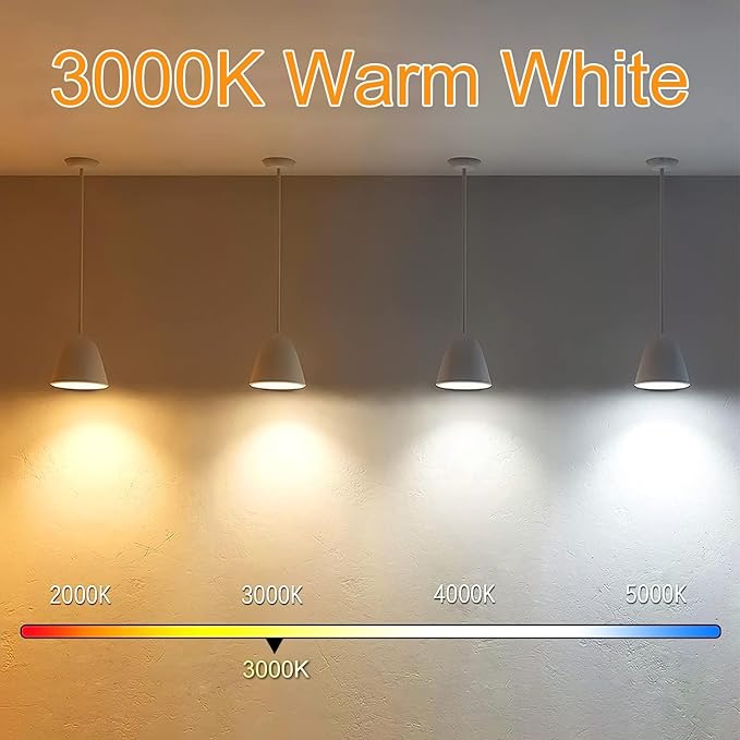 3.2 Inch E26 LED Bulb 60 Watt Equivalent, 3000K Warm White Edison Bulbs Dimmable, AC 120V 600LM T10/T9 Clear Glass Filament Light Bulbs for Pendant Wall Pipe Lights UL Certified-4 Pack