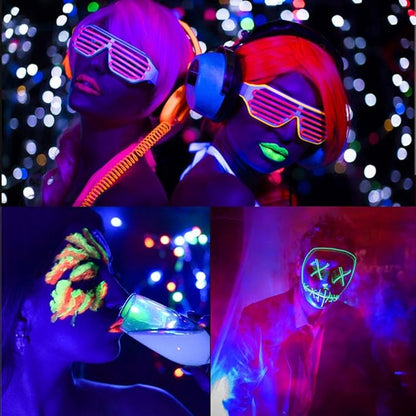 Black Light Bulbs 9W 8 Pack A19 E26 LED Blacklight Bulb 385-400nm UVA Black Lights for Blacklight, Glow in The Dark, Body Paint, Fluorescent Poster, Neon Glow