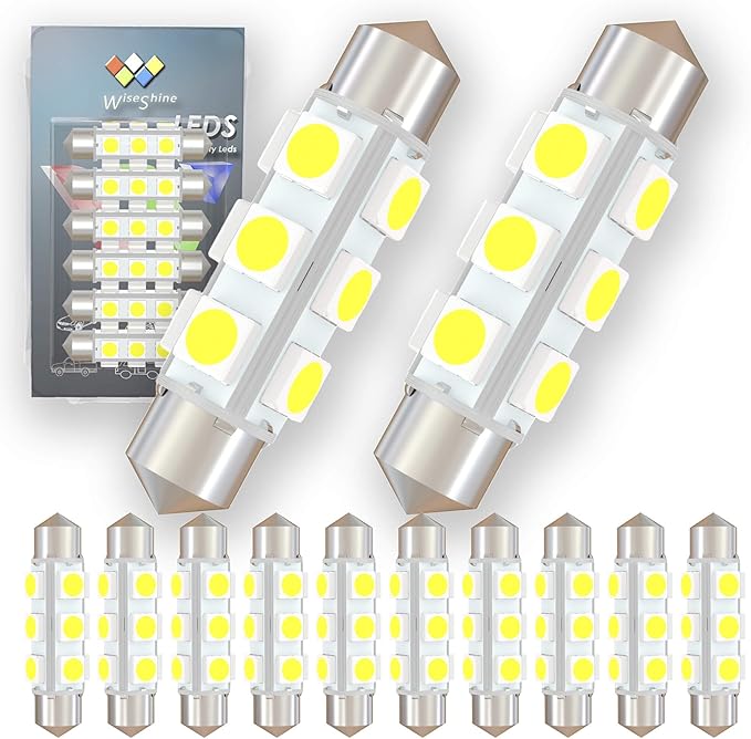 42mm DC 24V 578 569 Festoon LED Bulb Extremely Super Bright 6000K White,561 562 566 Led Light Bulb for Truck Marine Boat Interior Reading Lights (Pack 12)