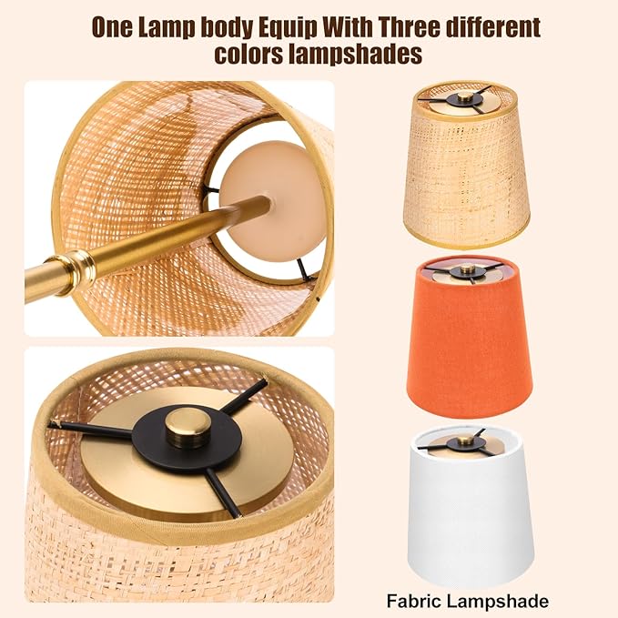 Portable Cordless Table Lamp 5200mAh Rechargeable Battery Powered Lighting, Three Color Dimmable Light, Fabric Shade Desk Lamp for Dining Room, Bedroom, Bedside, Bar, Night Light, Balcony