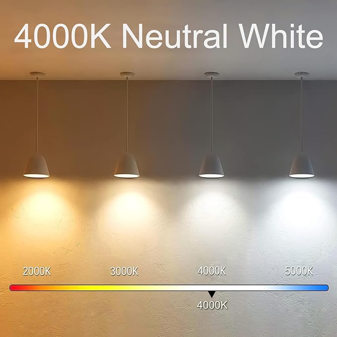7.3 Inch E26 Led Bulb 6W, Equal 80 Watt 4000K Neutral White Edison Bulbs Dimmable, T10 T9 Long Tubular Clear Glass Light Bulb 800LM for Vanity Pendant Pipe Wall Sconces - UL Cert 4Pack