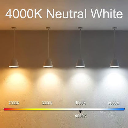 7.3 Inch E26 Led Bulb 6W, Equal 80 Watt 4000K Neutral White Edison Bulbs Dimmable, T10 T9 Long Tubular Clear Glass Light Bulb 800LM for Vanity Pendant Pipe Wall Sconces - UL Cert 4Pack