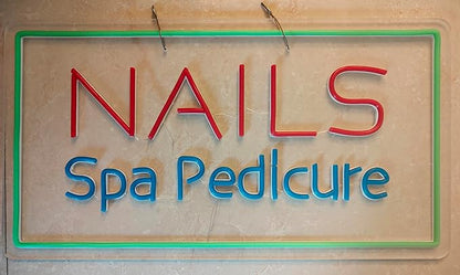 Neon Signs for Wall Decor Nails Spa Pedicure Green Border Handmade Art Sign Neon Led Handmade LED Neon Tubing Signs