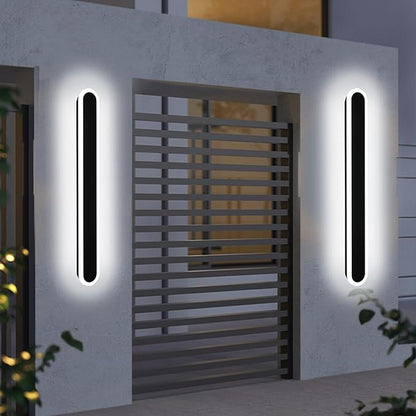 BONLICHT LED Long Wall Light 48in IP65 Waterproof Outdoor Lighting Fixture 1PC Exterior Front Porch Light 3000-6000k,Dimmable 5CCT Black Wall Sconce Linear Outside Light Wall Mount for House Balcony