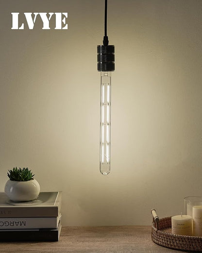 E26 Tubular Light Bulb,Dimmable Long Led Bulbs 10W,4000K Daylight,Equal 100 Watt Led Edison Tube Bulb,11.8in,T10 Clear Glass Cover,6Pack.