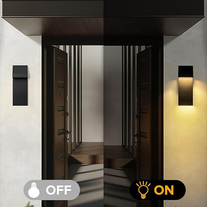 Canto LED Outdoor Wall Sconce 26W Integrated LED Outdoor Wall Mount,Anti Rust Textured Black Suit for Wet Locations and All Rooms,Easily Installed in Any Direction.Bulb Included.
