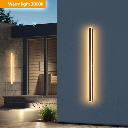 Modern Outdoor Lights, 59 Inch Outdoor Wall Light 3000K Outdoor Lighting IP65 Waterproof Black LED Long Exterior Wall Sconce for House Garage Porch Patio