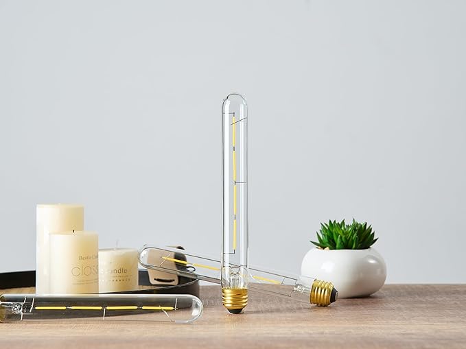 T10 Led Bulbs E26 Dimmable Tubular Bulbs 4W Equal 40 Watt Tube Bulbs 5000K Cool White Long Tubular Edison Light Bulb 8.9 Inch Long for Wall Sconces, Pendant 400lm,6 Pack.