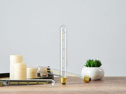 T10 Led Bulbs E26 Dimmable Tubular Bulbs 4W Equal 40 Watt Tube Bulbs 5000K Cool White Long Tubular Edison Light Bulb 8.9 Inch Long for Wall Sconces, Pendant 400lm,6 Pack.