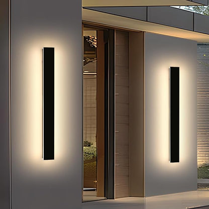 2 Pack 47.2inch Long Linear Outdoor Wall Light, 3000K Warm White Modern Wall Mounted Sconce, IP65 Waterproof, 42W, Black Exterior Lighting Fixture for Garage, Patio, Porch, Garden