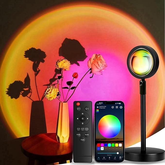 Sunset Lamp Projector Led Lights for Bedroom Night Light RGB Lights Sun Sunlight Sunrise Lamp Mood Lighting Home/Room Decor Christmas Gifts for Women,Tabletop Multicolor