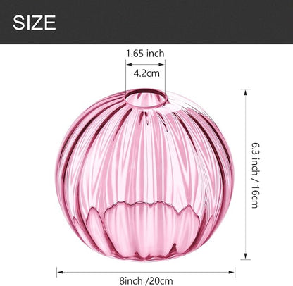 Clear Glass Shade,Replacement Globe & Cover for Lighting Fixture, 8" Diameter, Replacement with 1.65 Inch Fitter for Wall Lamps Chandeliers or Ceiling Light (2, 8Inch - Pink Glass)