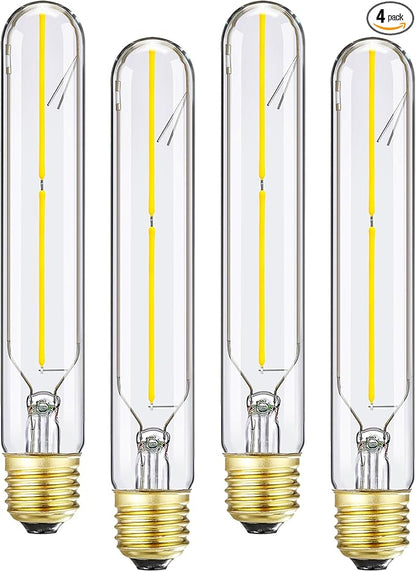 T10 LED Bulb 4W Equal E26 LED Bulb 40 Watt dimmable Neutral White 4000K E26 Edison Bulb AC120V 400lm Tubular Light Bulb T9 for Rustic Pendant,Island,Chandeliers,Wall sconces Pack of 4
