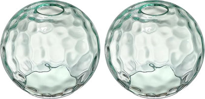 6.3 Inch Replacement Clear Hammer Glass Lamp Shade Light Fixture,for Replacement Wall Sconce Pendant Light Ceiling Light Chandelier Shade,Factory Outlet (Green Glass, 2 Pack)