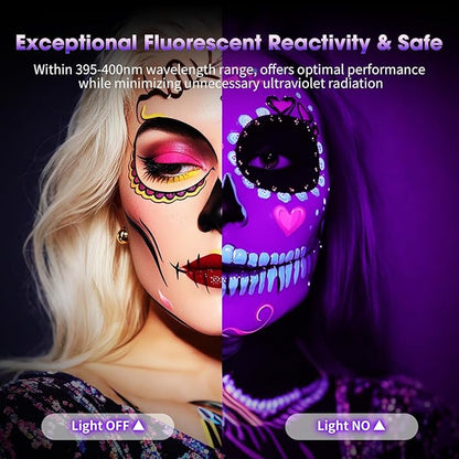 300W LED Black Light: 110V Plug-in UV Flood Light for Neon Glow Party, Halloween, Christmas Decor and Art Displays, IP65 Waterproof Blacklight for Outdoor or Indoor Use, 2 Pack